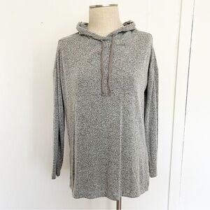Lou & Grey by Loft Soft Grey Hooded Tunic‎ Top Hoodie Oversized XS